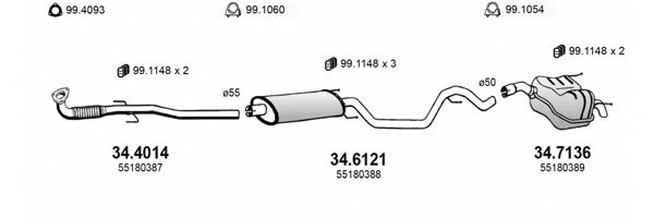 ASSO ART3303 Exhaust System